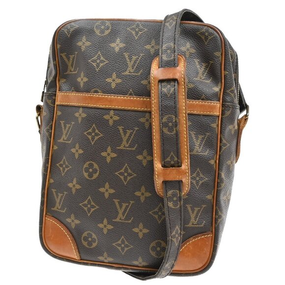 LOUIS VUITTON Logo Danube MM Shoulder Bag Monogram Leather Brown - Picture 1 of 5